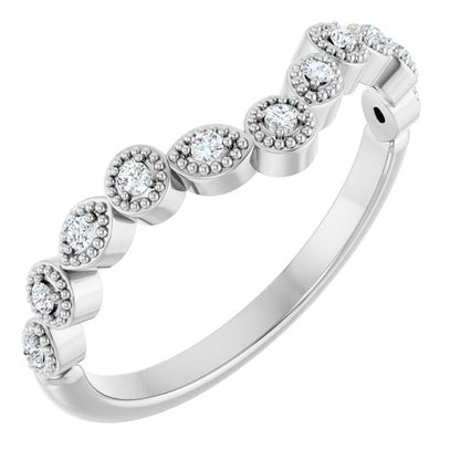 1/10 CTW Natural Diamond Vintage-Inspired Contour Band