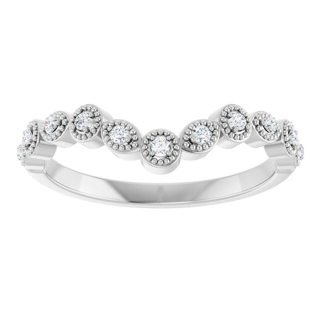 1/10 CTW Natural Diamond Vintage-Inspired Contour Band
