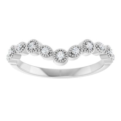 1/10 CTW Natural Diamond Vintage-Inspired Contour Band