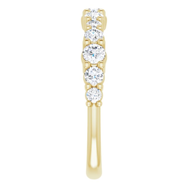 14K Yellow Gold 3/4 CTW Natural Diamond Anniversary Band, 3.4 mm