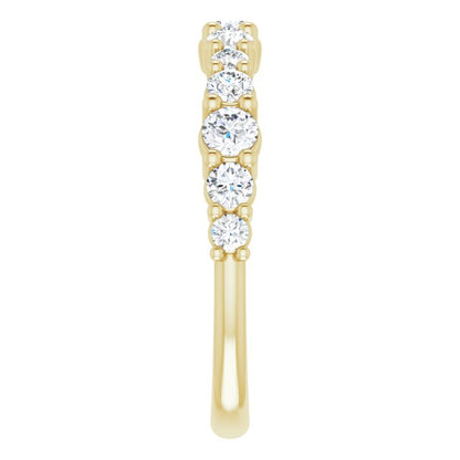 14K Yellow Gold 3/4 CTW Natural Diamond Anniversary Band, 3.4 mm