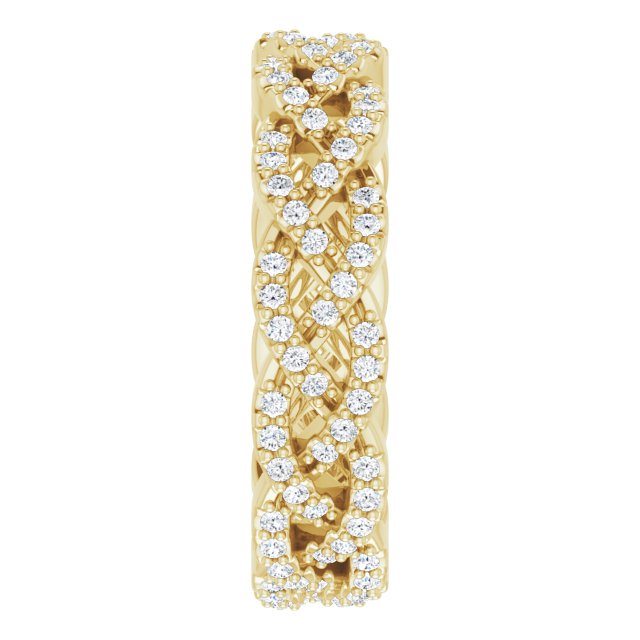 14K Yellow Gold 1/2 CTW Natural Diamond Eternity Band, 5 mm
