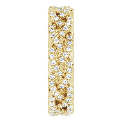 14K Yellow Gold 1/2 CTW Natural Diamond Eternity Band, 5 mm