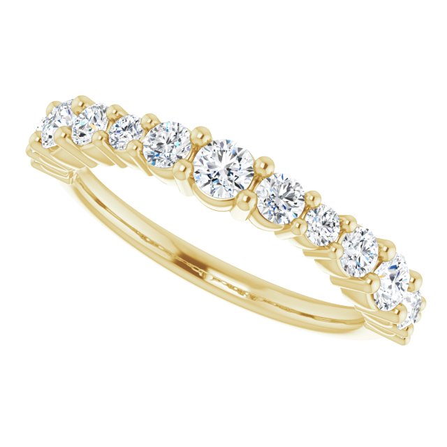 14K Yellow Gold 3/4 CTW Natural Diamond Anniversary Band, 3.4 mm
