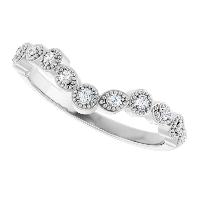 1/10 CTW Natural Diamond Vintage-Inspired Contour Band