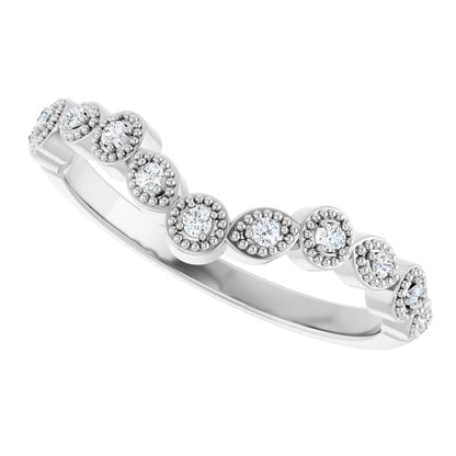 1/10 CTW Natural Diamond Vintage-Inspired Contour Band