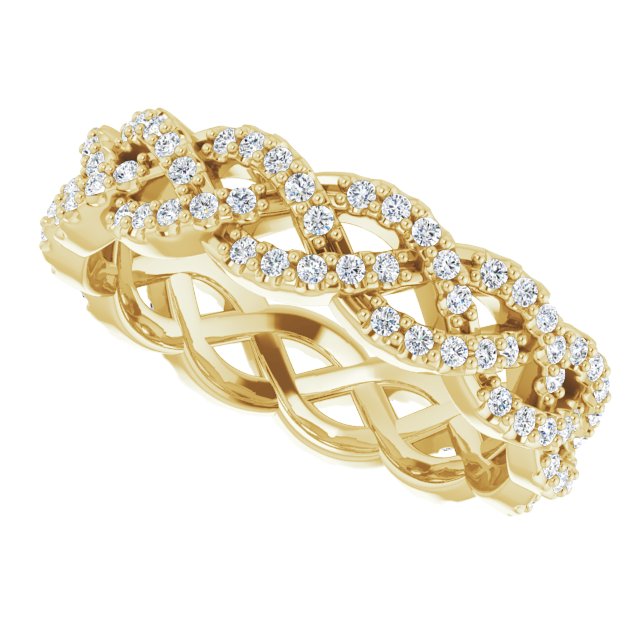 14K Yellow Gold 1/2 CTW Natural Diamond Eternity Band, 5 mm