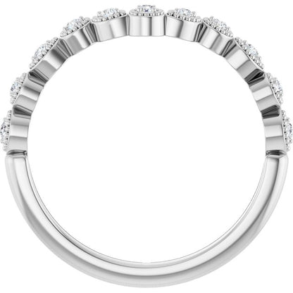 1/10 CTW Natural Diamond Vintage-Inspired Contour Band