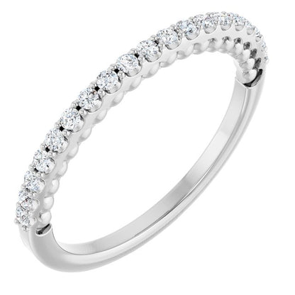 1/5 CTW Natural Diamond Band, 1.7 mm, Beaded Anniversary