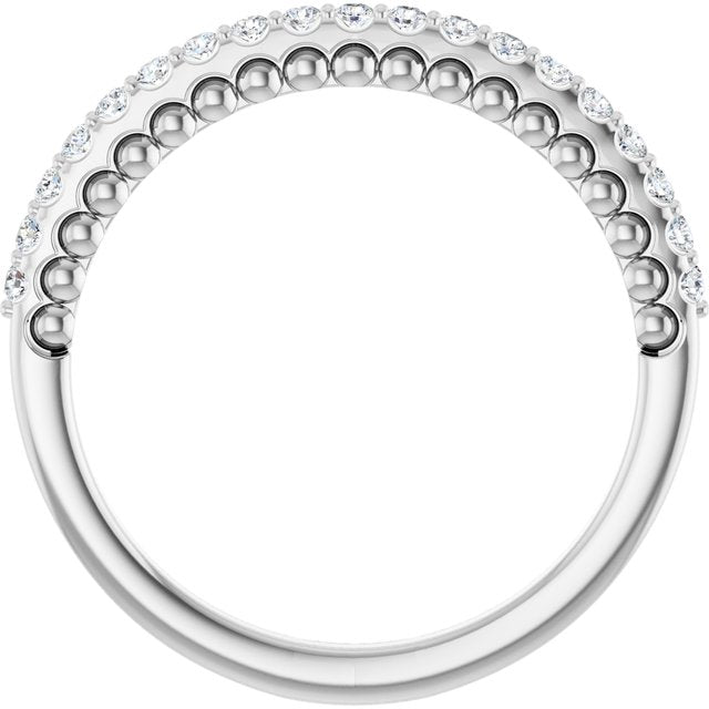 1/5 CTW Natural Diamond Band, 1.7 mm, Beaded Anniversary