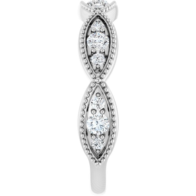 14K White Gold 1/2 CTW Natural Diamond Anniversary Band, 4.5 mm
