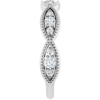 14K White Gold 1/2 CTW Natural Diamond Anniversary Band, 4.5 mm