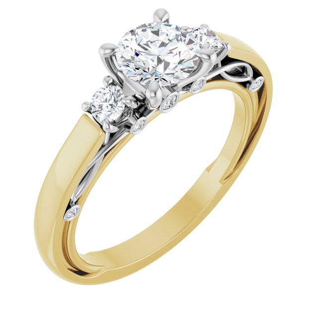 1/4 CTW Natural Diamond Matching Band, 2 mm, Three-Stone Engagement