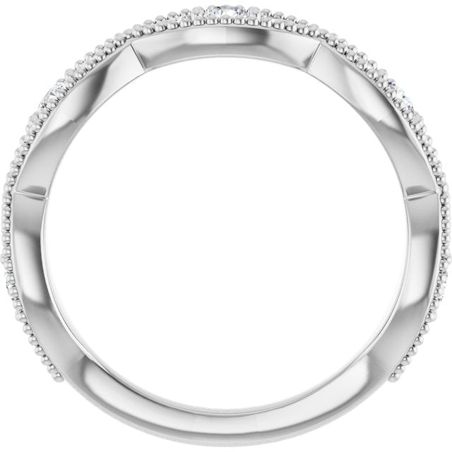 14K White Gold 1/2 CTW Natural Diamond Anniversary Band, 4.5 mm