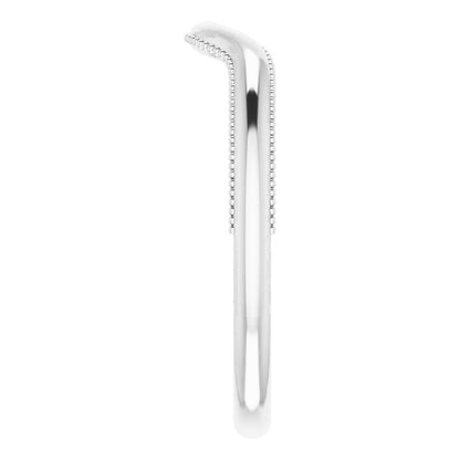 14K White Gold Wedding Band for Cushion Ring