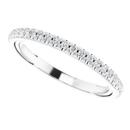 1/4 CTW Natural Diamond Matching Band, 2 mm, Three-Stone Engagement
