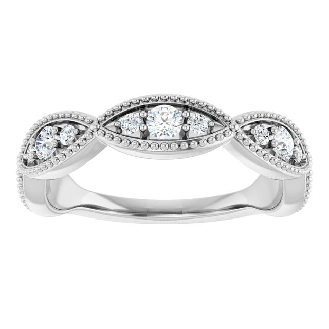14K White Gold 1/2 CTW Natural Diamond Anniversary Band, 4.5 mm