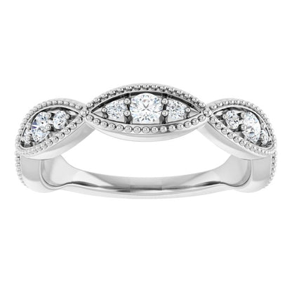 14K White Gold 1/2 CTW Natural Diamond Anniversary Band, 4.5 mm