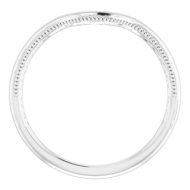 14K White Gold Wedding Band for Cushion Ring