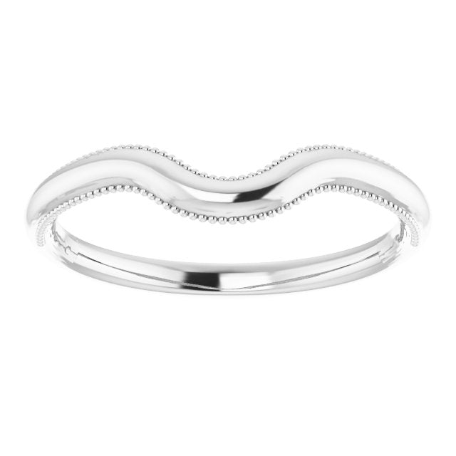 14K White Gold Wedding Band for Cushion Ring