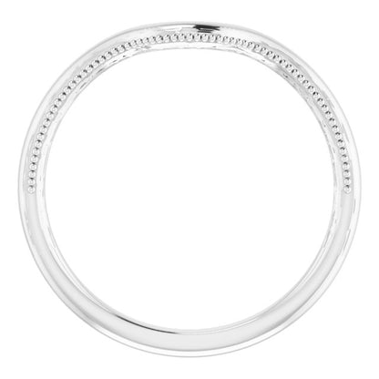 Sterling Silver Wedding Band for Round Ring