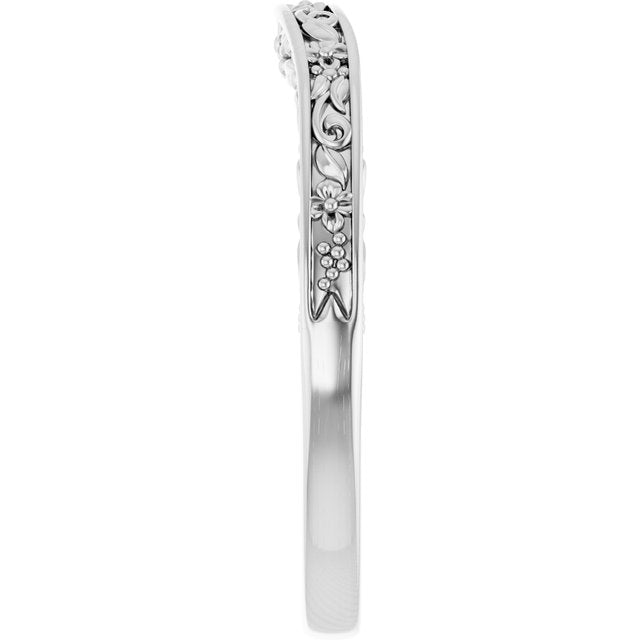 14K X1 White Gold Matching Band, 2.4 mm