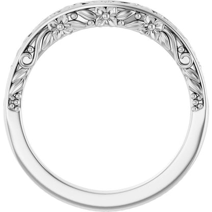 14K X1 White Gold Matching Band, 2.4 mm