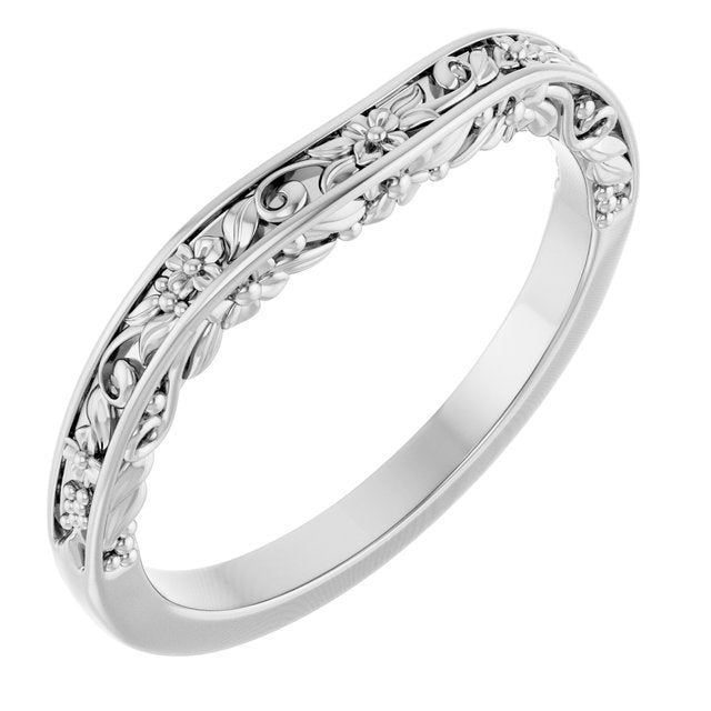 14K X1 White Gold Matching Band, 2.4 mm