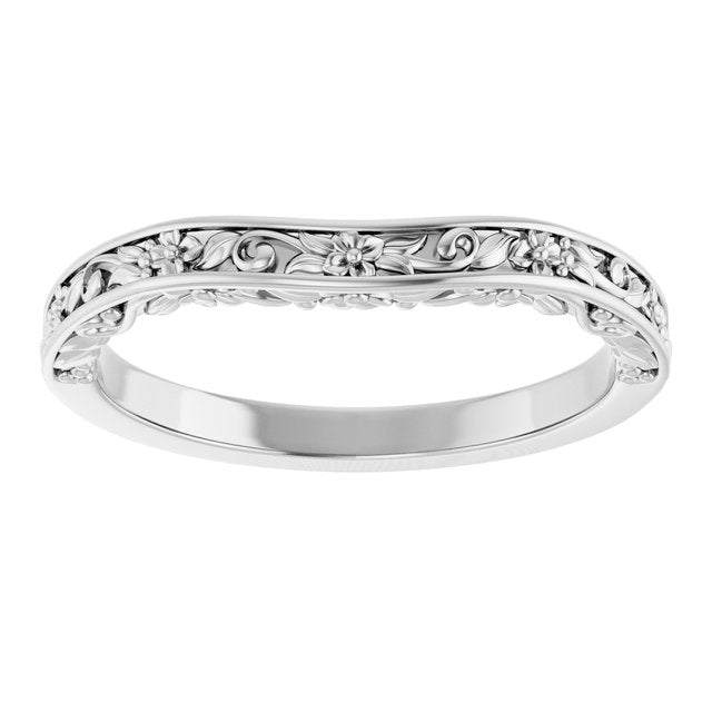 14K X1 White Gold Matching Band, 2.4 mm