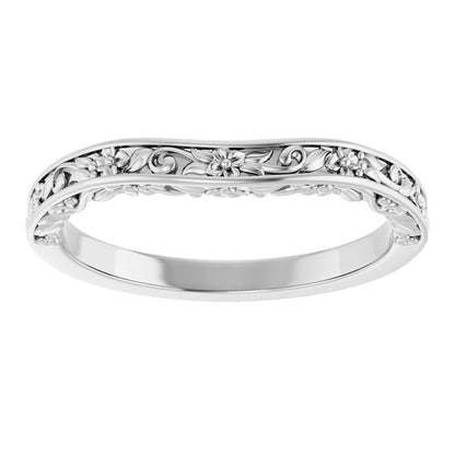14K X1 White Gold Matching Band, 2.4 mm