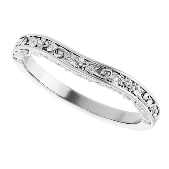 14K X1 White Gold Matching Band, 2.4 mm