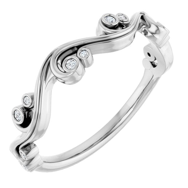 .05 CTW Natural Diamond Sculptural Anniversary Band