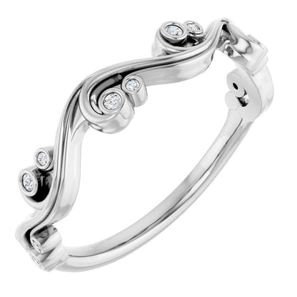 .05 CTW Natural Diamond Sculptural Anniversary Band