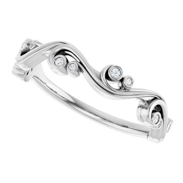 .05 CTW Natural Diamond Sculptural Anniversary Band