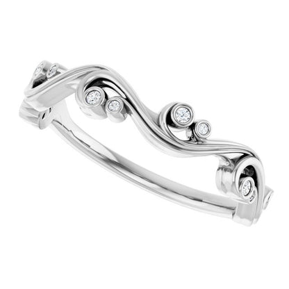 .05 CTW Natural Diamond Sculptural Anniversary Band