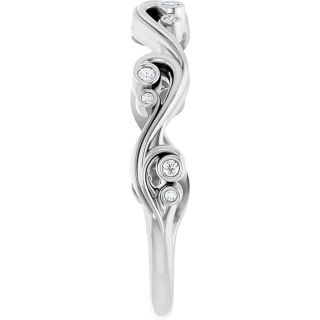 .05 CTW Natural Diamond Sculptural Anniversary Band