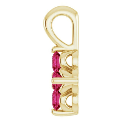 14K Yellow Gold Natural Ruby Youth Pendant