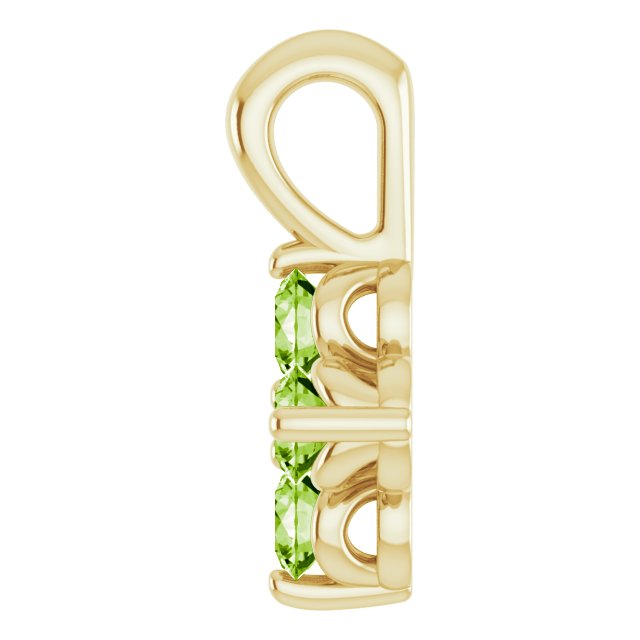 14K Yellow Gold Natural Peridot Youth Pendant