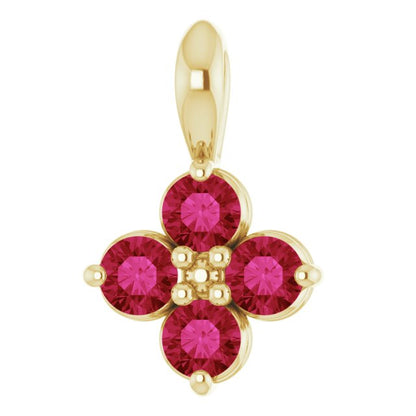 14K Yellow Gold Natural Ruby Youth Pendant