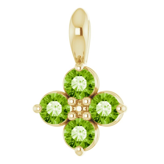 14K Yellow Gold Natural Peridot Youth Pendant