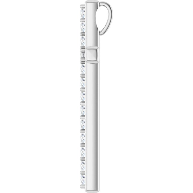 14K White Gold 5/8 CTW Natural Diamond Cross Pendant