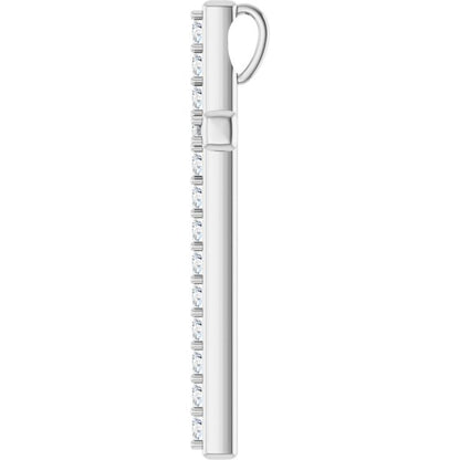 14K White Gold 5/8 CTW Natural Diamond Cross Pendant
