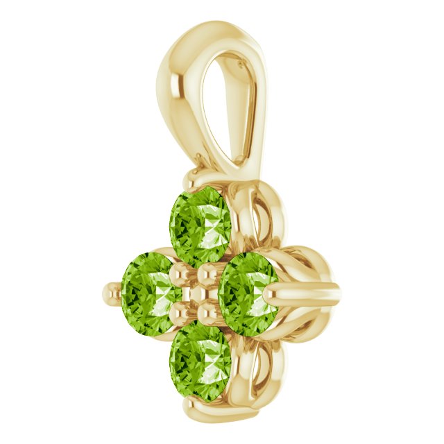14K Yellow Gold Natural Peridot Youth Pendant