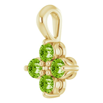 14K Yellow Gold Natural Peridot Youth Pendant