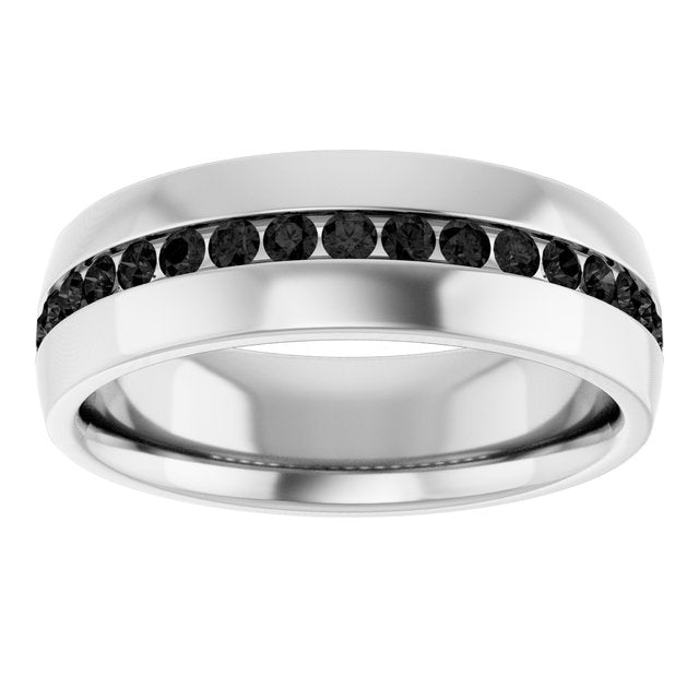 3/8 CTW Natural Black Diamond Band