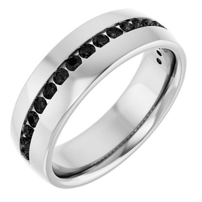 3/8 CTW Natural Black Diamond Band