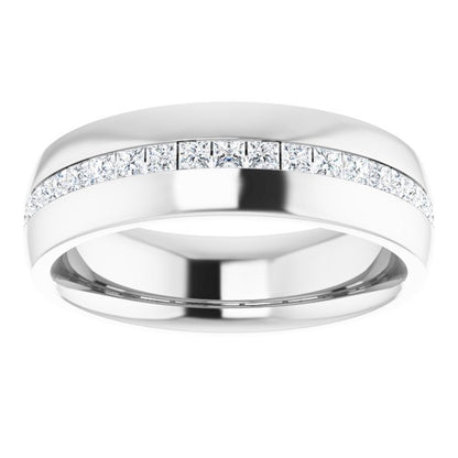 14K White Gold 5/8 CTW Natural Diamond Band