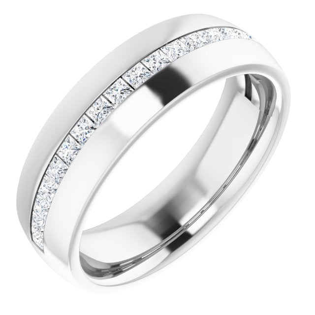 14K White Gold 5/8 CTW Natural Diamond Band