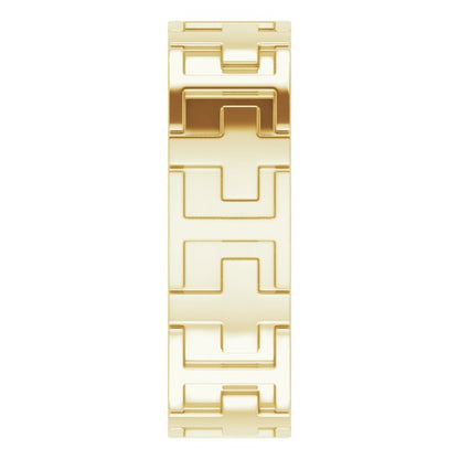 14K Yellow Gold Cross Comfort-Fit Flat Band