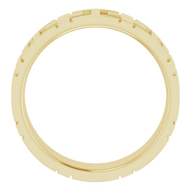 14K Yellow Gold Cross Comfort-Fit Flat Band